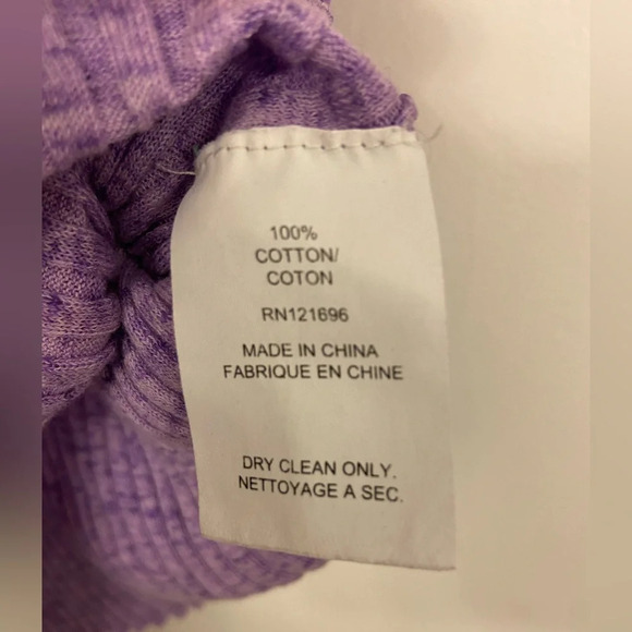 Demylee Ribbed Scoop Neck Short Sleeve Purple Size Small - Picture 4 of 4